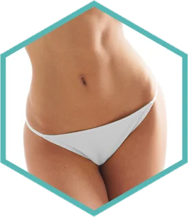 Lumecca IPL photofacial London - hexagon crop of the abdomen treatment area Hexagon crop of the abdomen treatment area for Lumecca IPL photofacial in London