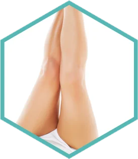 Lumecca IPL photofacial London - hexagon crop of a woman's legs Hexagon crop of a woman's legs for Lumecca IPL photofacial in London