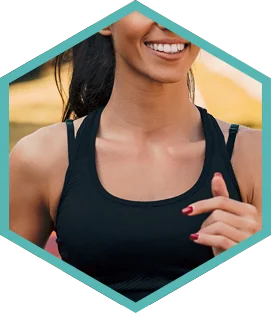 Lumecca IPL photofacial London - hexagon crop of a woman's neck and chest Hexagon crop of a woman's neck and chest for Lumecca IPL photofacial in London
